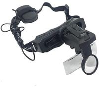 MMRTDJDR Dental Loupes, Head Mount Magnifier, Binocular Loupes, Headband Magnifier, Lighted Magnifying Headband Glass Loupe Visor with 2 LED Light for Close Work, Jewelry Work, Watch Repair, Arts Cr