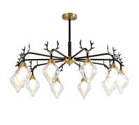 MMRTDJDR Dining Room, Chandelier Antler Brushed Brass Ceiling Light Fixture Adjustable Industrial Pendant Light Fixture for Bedroom,Living Room,Black,10 Lights
