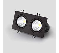MMRTDJDR Double Head Ceiling Lamps High Light Recessed Downlights Commercial Led Ceiling Spotlights Energy Saving Commercial Flat Panel Embedded Integrated Fitting Office Mall Grille Panel Li,Tri