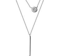 MMRTDJDR Double Layer Necklace Sweet One Word Diamond Necklace Short Collar Chain