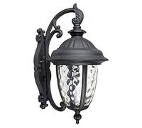 MMRTDJDR European Antique Metal Outdoor Wall Lamp Antirust Rainproof Dieing Aluminum Seed Water Grain Glass Transparent Decoration External Wall Light Sconces Stylish/Black