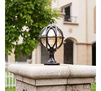 MMRTDJDR European Retro Outdoor Brick Columns Lamp Aluminum E27 Globe Pillar Light IP55 Exterior Rainproof Glass Lantern Victoria Landscape Post Light Villa Gate Wall Gate Community Street Light