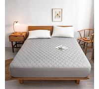 MMRTDJDR Fitted Sheets Breathable Small Double light grey,Quilted Waterproof Bed Sheet With Elastic, Bedspread Solid Color Mattress Protector For Hotel Apartments 120 * 200cm