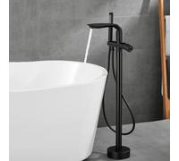 MMRTDJDR Freestanding Bathroom Tap Bath Single Handle 2 Mode Freestanding Taps for Bath Floor Mounted with Shower Attachment,Black