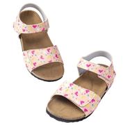 MMRTDJDR Generisch Girls Large Casual Summer Sandals Fresh Heart Shape Pattern Flat Trendy