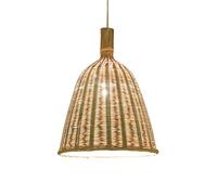 MMRTDJDR Half-Open Bamboo Chandelier, Rattan Art Woven Pendant Lamp, E27 Single Head Hanging Light, Ceiling Light, Lighting Fixture for Kitchen Island Restaurant Decoration