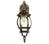 MMRTDJDR Ip23 Antique Gold Wall Lantern, Classical Rustic Outdoor Wall Light Aluminium Glass Exterior Waterproof Wall Sconces Traditional Victorian Street Landscape Decor Lighting