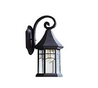 MMRTDJDR Ip65 Waterproof Wall Lamp, Mediterranean Style Exterior Wall Lantern Die-Cast Aluminum Wall Light Black Matte Finish E27 Security Illumination for Garden Pavilion Entryway