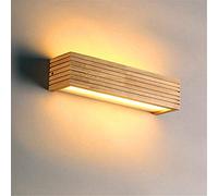 MMRTDJDR Japanese Style Led Lamp Oak Wooden Wall Lamp Nordic Solid Wood Mirror Wall Lights Sconce for Bedroom Bathroom Warm Light
