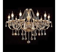 MMRTDJDR K9 Crystal Raindrop Chandelier Adjustable Vintage Classical Pendant Light Fixture 8 Lights Chandelier for Kitchen Dining Room Living Room,Amber,10 Lights