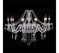 MMRTDJDR K9 Crystal Raindrop Chandelier Adjustable Vintage Classical Pendant Light Fixture 8 Lights Chandelier for Kitchen Dining Room Living Room,Clear Light,10 Lights