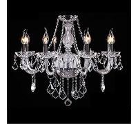 MMRTDJDR K9 Crystal Raindrop Chandelier Adjustable Vintage Classical Pendant Light Fixture 8 Lights Chandelier for Kitchen Dining Room Living Room,Clear Light,8 Lights