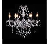 MMRTDJDR K9 Crystal Raindrop Chandelier Adjustable Vintage Classical Pendant Light Fixture 8 Lights Chandelier for Kitchen Dining Room Living Room,Clear Light,6 Lights