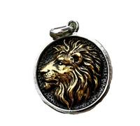 MMRTDJDR Lion Head Pendant Necklace Stainless Steel Jewelry 3D Relief Retro Style Men's Bold Accessory Steel Unique