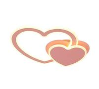 MMRTDJDR Love Shape Creative young man's Led Ceiling Lamp Modern Simple Atmosphere Marriage Room Master Bedroom Light Acrylic Remote Control Pink Chandelier