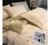 MMRTDJDR Luxury Ultra Soft Velvet Duvet Cover Set, Fluffy Comfy Crystal Velvet Bedd Sets 4 Pieces Thicken Breathable Comforter Cover Set Zipper Closure,F,Full