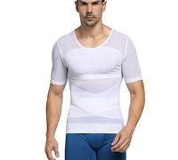 MMRTDJDR Men's Body Shaper Slimming Shirt Tummy Vest Thermal Compression Base Layer Slim Muscle Short Sleeve Shapewear Control Girdle M-3XL