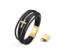 MMRTDJDR Multi-layer Urn Bracelet For Human/Pet Ashes With Cross Cremation Keepsake Memorial Jewelry Man Gifts Funeral Bangle-gold-18cm
