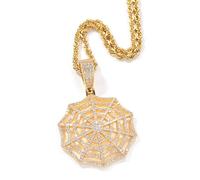 MMRTDJDR Necklace Pendant Chain Men Women Jewellery Hip Hop Spider Web Necklace Personalized Mesh Pendant Short Necklace