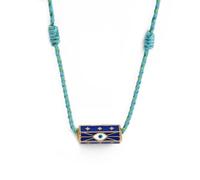 MMRTDJDR Necklace Pendant Chain Men Women Jewellery Multi Color Braided Rope Necklace With Star Heart Evil Eye Pendant Necklace For Women Girls 14