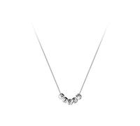 MMRTDJDR Necklace Women Five Blessings See the Door Simple Geometry Frozen Car Flower Lucky Pearl Collar Chain D8939,