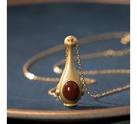 MMRTDJDR Necklace Women's Plated Red Agate Pendant Classic Vase Simple Palace National Wind Fashion Exquisite present, LJBLEUSK