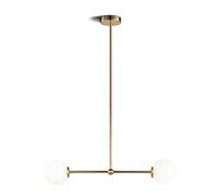 MMRTDJDR Nordic Post-Modern Double-Headed Chandelier,Simple Personality Glass Ball Metal Lamp Body Ceiling Decorative Lighting,for Bedroom Bedside Restaurant Hotel Decoration