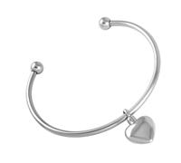 MMRTDJDR Opening Ash Bangles Stainelss Steel Cremation Ash Jewelry Bracelet with Engraved Heart Urn Charm for Human/Pet Ashes