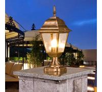 MMRTDJDR Outdoor Illumination Column Lamp Traditional Victorian Column Light Lantern Classic Aluminium Die-Casting Glass Outdoor Waterproof E27 Pillar Post Lamps Creative Courtyard Patio