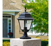 MMRTDJDR Outdoor Illumination Column Lamp Traditional Victorian Column Light Lantern Classic Aluminium Die-Casting Glass Outdoor Waterproof E27 Pillar Post Lamps Creative Courtyard Patio
