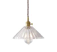 MMRTDJDR Pendant Lamp Brass Glass Lampshade LED Adjustable Energy-Saving Equipment Dining Bedroom and Study Room
