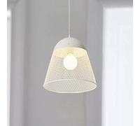 MMRTDJDR Pendant Light Fixture White Metal Wire Cage Loft Ceiling Hanging Lamp Indoor Light Shade Vintage Style Hanging Suspension Lighting E27 Base Height Adjustable,38.5Cm*32Cm,38.5Cm*32Cm