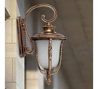 MMRTDJDR Retro European Wall Lantern Nostalgic Led Aluminum Waterproof Wall Lamp Traditional Outdoor Glass Courtyards External Wall Illumination Garden Outside Security Lighting