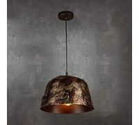 MMRTDJDR Retro Nostalgic Rust Color Pendant Ceiling Lights Fitting Wrought Iron Industry Wind Metal Paint Iron Art Lampshade Hanging Lamps Personality Creative Light Suspension Light Restaurant Light