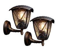 MMRTDJDR Rustic Antique Outdoor Wall Light Vintage Waterproof Rustproof Wall Sconce Bronze Aluminum Housing Wall Mount Lighting Farmhouse E27 Wall Lamp For Garden Patio Balcony Garage