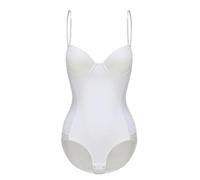 MMRTDJDR Seamless Shaping Leotard Tank Underwire White Bodysuit Women Shapers Stretch Solid Color Silky Underwear Shapewear For Bodybuilding And Shaping