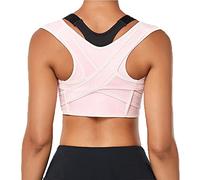 MMRTDJDR Seamless Upper Back Brace Invisible Corrector Women Men Adjustable Hunchback Correction Belt For Clavicle Support And Providing Pain Relief From Neck, Shoulder (Color : Pink, Size : M)
