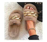 MMRTDJDR Slippers Slippers SlidesThick Bottom Flip Flops Open Toe Fuzzy Slippers Fluffy House Slides for Women
