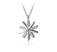 MMRTDJDR Snowflake Necklace Korean Woman Rotary Diamond Sun Flower Short Clavicle Chainnecklace, LJBLEUSK