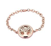 MMRTDJDR Stainless Steel Life Of Tree Essential Oils Diffuser Perfume Free12 Pads Keepsake Bracelet,3,20cm