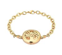 MMRTDJDR Stainless Steel Life Of Tree Essential Oils Diffuser Perfume Free12 Pads Keepsake Bracelet,2,20cm