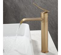 MMRTDJDR Tall Sink Taps for Bathroom Basin Waterfall Hot and Cold Brass Single Hole Bathroom Sink Mixer Tap Vintage