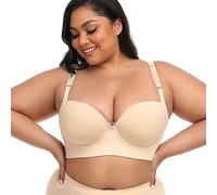 MMRTDJDR TOSOFT Womens Seamless Tank Shapewear Bras Plus Size Push Up Deep Cup Bra Ladies Underwear Compression Full Cup Bra Corset (Color : Nude, Size : 90/40D)