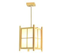 MMRTDJDR Traditional 12W Pendant Simple Solid Wood Chandeliers Japanese Restaurant Living Room Cafe Clothing Porch Balcony Indoor Ceiling Lights Remote Control Stepless Dimming Hanging Lamp 3000K-6