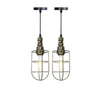 MMRTDJDR Traditional 2 Pack Creative Vintage Ceiling Pendant Light Industrial Retro Chandelier Pipe Style Art Deco Iron E27 for Cafe Bar Restaurant Kitchen Bronze [Energy Class A ] Fixtures