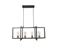 MMRTDJDR Traditional 4-Lights Black Barn Metal Ceiling Chandelier Lighting Retro Industrial Vintage Hanging Pendant Light Aisle Kitchen Dining Room Suspension Lantern Fixtures