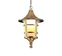 MMRTDJDR Traditional Contemporary Collection Chandelier Exterior Balcony Hanging Lighting Outdoor Lamp Frosted Glass Lantern Oil Rubbing Bronze Finish Decoration Pendant Light Retro Industry