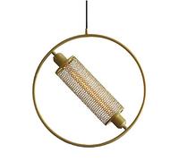 MMRTDJDR Traditional Industrial Iron Net Metal Pendant Lamp Postmodern Chandelier Creative Bar Counter Cafe Ceiling Suspension Light Restaurant Circular Ring Decorative Fixture E27 Fixtures Color : L