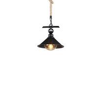 MMRTDJDR Traditional Industrial Retro Loft Hemp Rope Single Head Pendant Ceiling Lights Balcony Cafe Restaurant Clothing Hanging Lights Vintage Creative Metal Iron Glass E27 Chandelier Fixtures Color