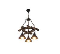 MMRTDJDR Traditional Industrial Vintage Metal Chandelier Resin Nostalgic Ceiling Pendant Lamp Decorated Living Dining Room Cafe Bar Kitchen Height Adjustable E27 Fixtures Color : 3-Lights